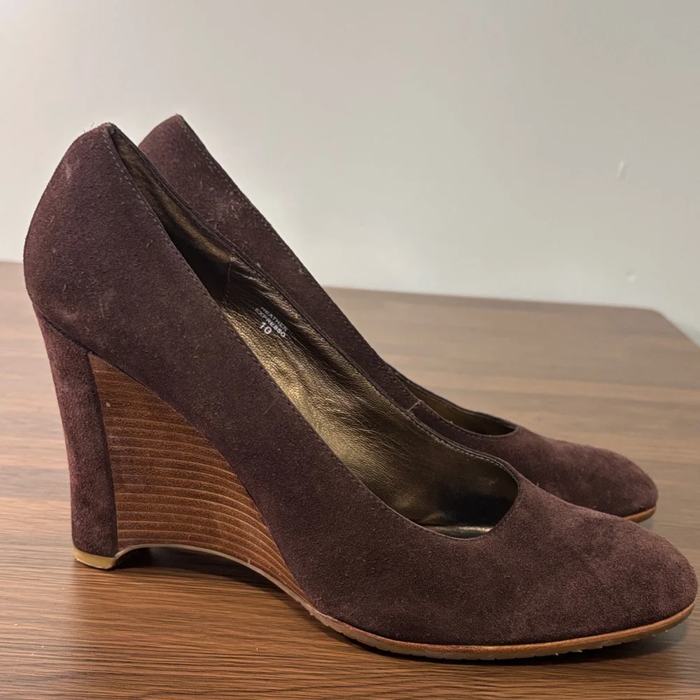 Donald J Pliner Heather Espresso Suede‎ Wedge Pumps Size 10